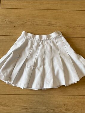 American Apparel White Pleated Circle Skirt